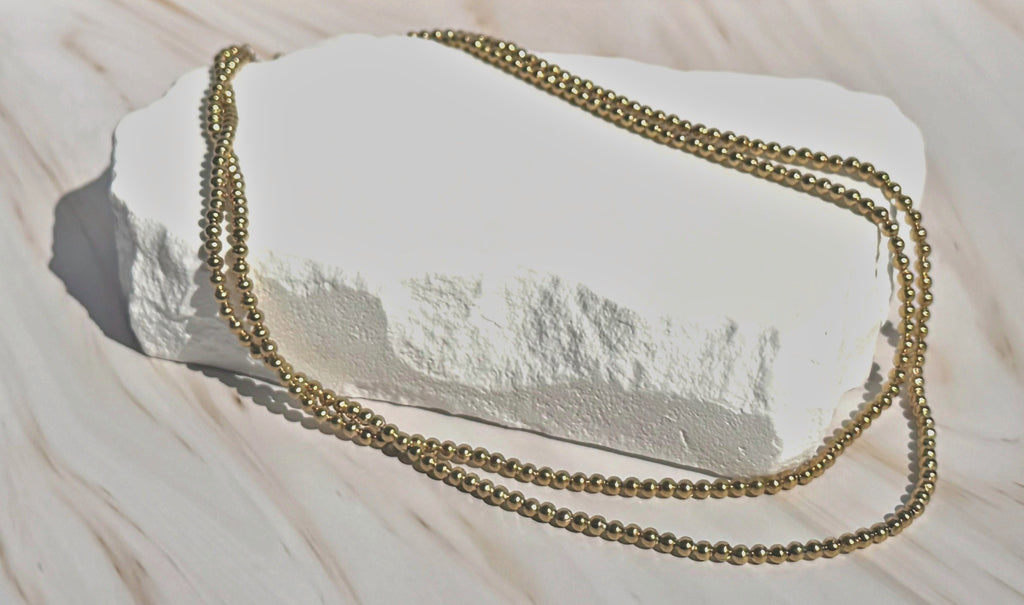 Chic Stainless Steel Gold Plated Beads Necklace