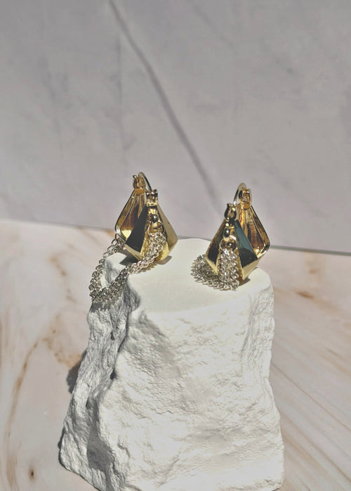 Tassel Gold Hoop Earrings