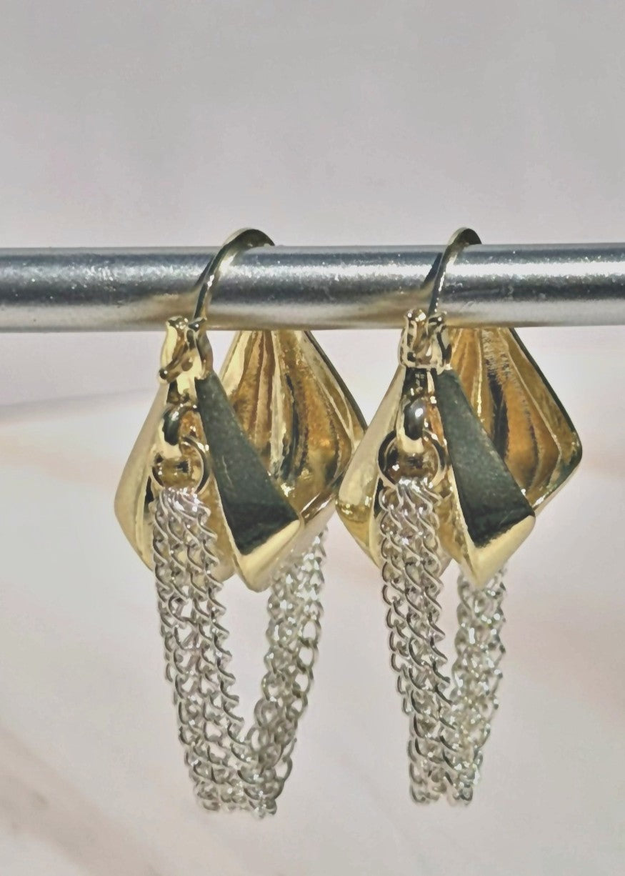 Tassel Gold Hoop Earrings