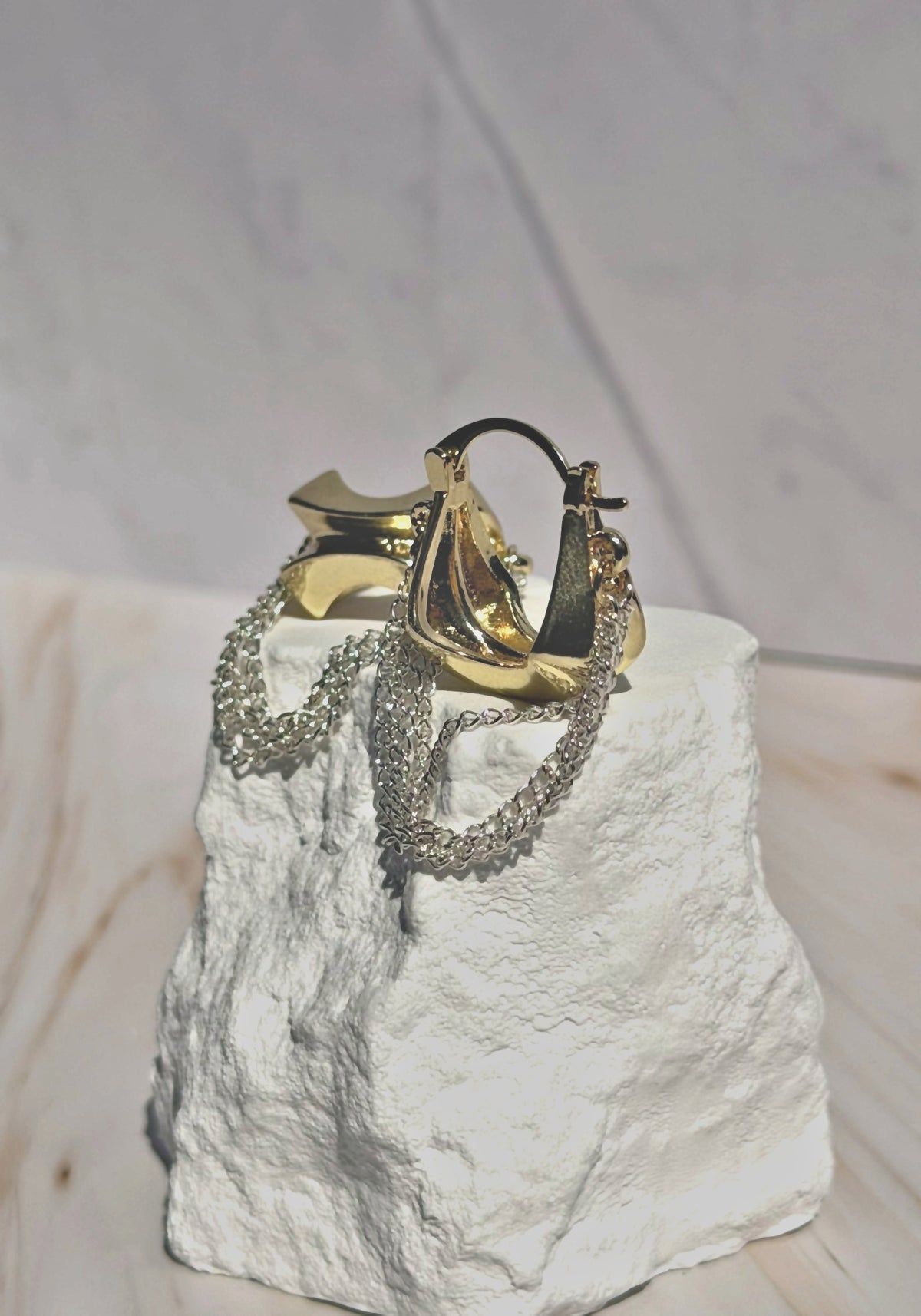 Tassel Gold Hoop Earrings