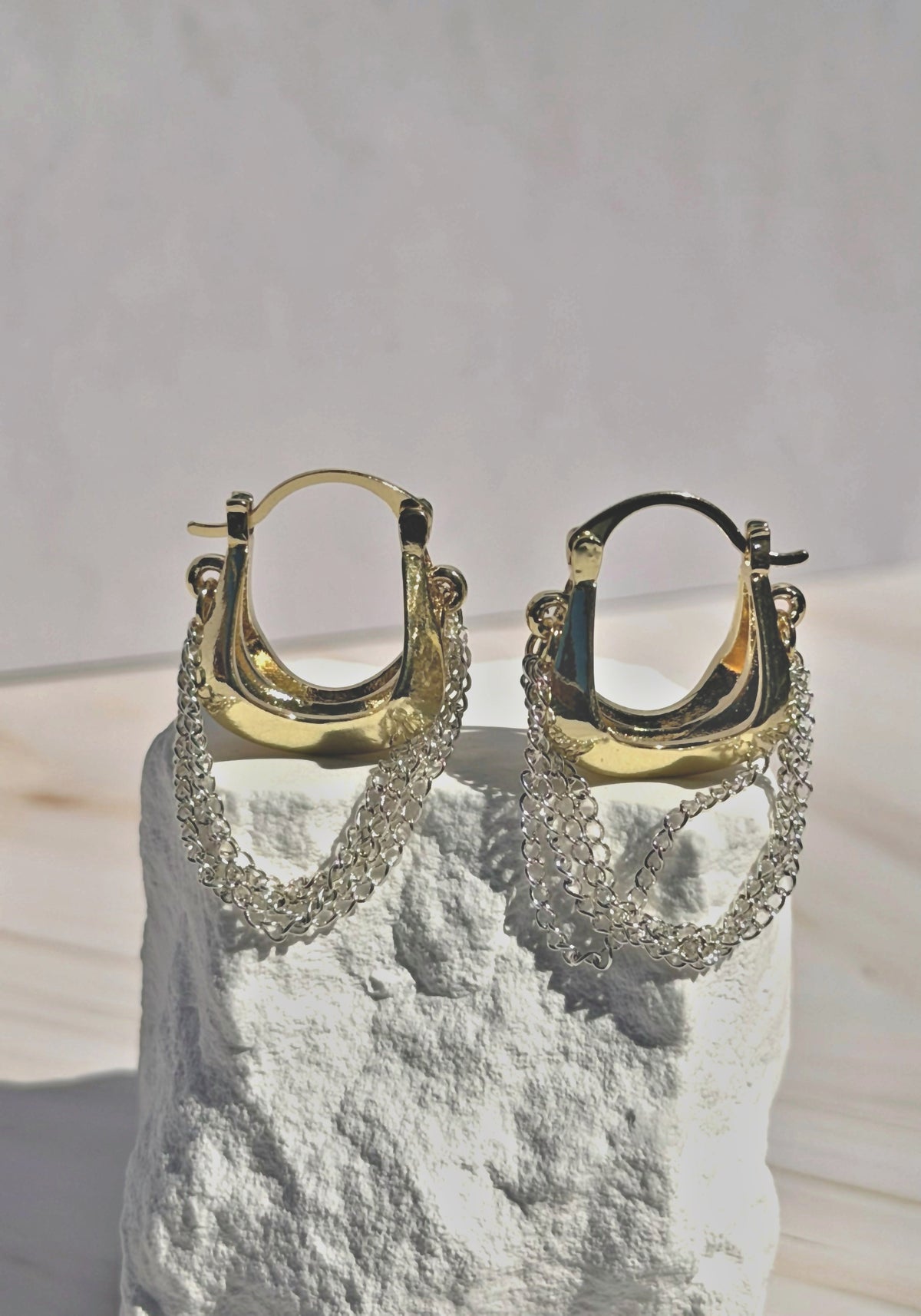 Tassel Gold Hoop Earrings